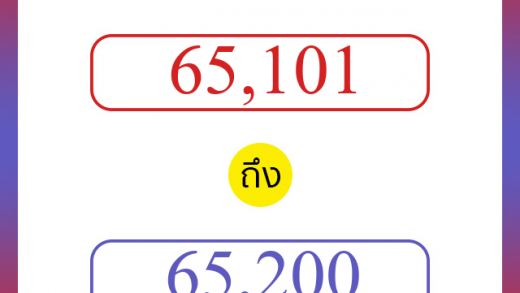 วิธีนับตัวเลขภาษาอังกฤษ 65101 ถึง 65200 เอาไว้คุยกับชาวต่างชาติ