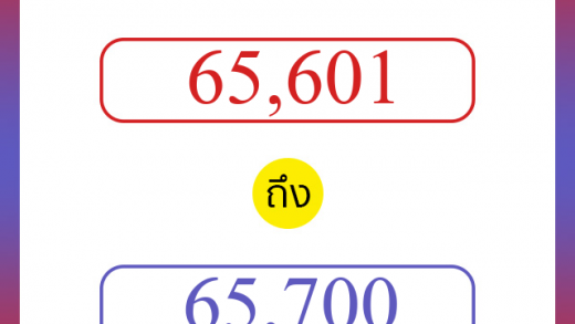 วิธีนับตัวเลขภาษาอังกฤษ 65601 ถึง 65700 เอาไว้คุยกับชาวต่างชาติ