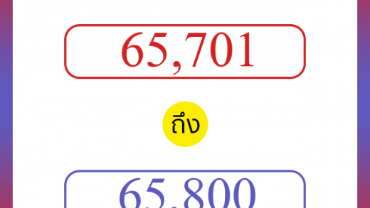 วิธีนับตัวเลขภาษาอังกฤษ 65701 ถึง 65800 เอาไว้คุยกับชาวต่างชาติ
