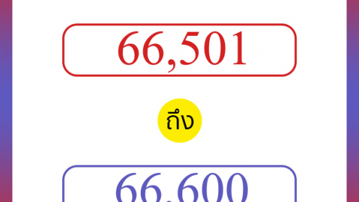 วิธีนับตัวเลขภาษาอังกฤษ 66501 ถึง 66600 เอาไว้คุยกับชาวต่างชาติ