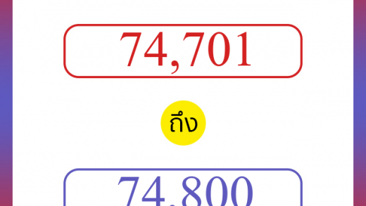 วิธีนับตัวเลขภาษาอังกฤษ 74701 ถึง 74800 เอาไว้คุยกับชาวต่างชาติ