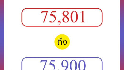 วิธีนับตัวเลขภาษาอังกฤษ 75801 ถึง 75900 เอาไว้คุยกับชาวต่างชาติ