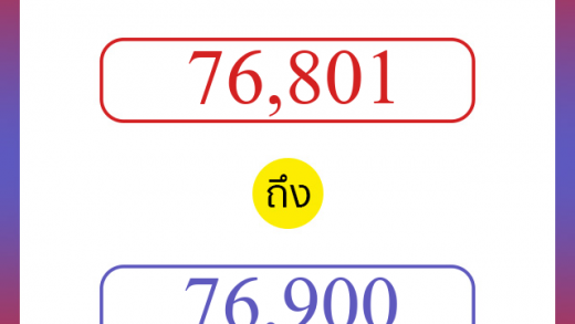 วิธีนับตัวเลขภาษาอังกฤษ 76801 ถึง 76900 เอาไว้คุยกับชาวต่างชาติ