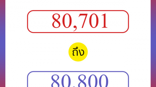 วิธีนับตัวเลขภาษาอังกฤษ 80701 ถึง 80800 เอาไว้คุยกับชาวต่างชาติ