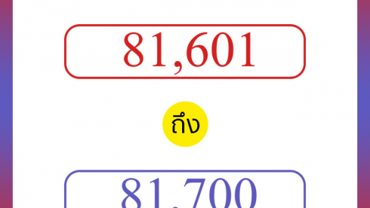 วิธีนับตัวเลขภาษาอังกฤษ 81601 ถึง 81700 เอาไว้คุยกับชาวต่างชาติ