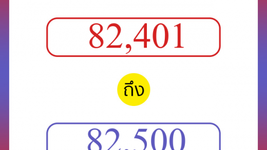 วิธีนับตัวเลขภาษาอังกฤษ 82401 ถึง 82500 เอาไว้คุยกับชาวต่างชาติ