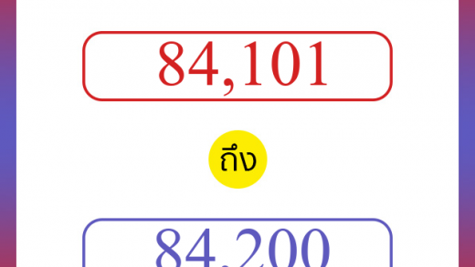วิธีนับตัวเลขภาษาอังกฤษ 84101 ถึง 84200 เอาไว้คุยกับชาวต่างชาติ