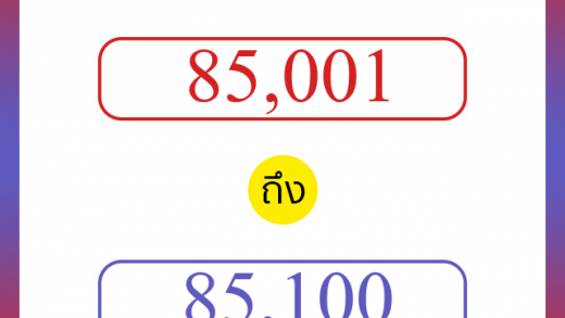 วิธีนับตัวเลขภาษาอังกฤษ 85001 ถึง 85100 เอาไว้คุยกับชาวต่างชาติ