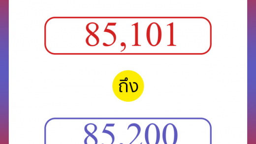 วิธีนับตัวเลขภาษาอังกฤษ 85101 ถึง 85200 เอาไว้คุยกับชาวต่างชาติ