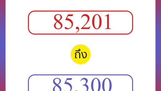 วิธีนับตัวเลขภาษาอังกฤษ 85201 ถึง 85300 เอาไว้คุยกับชาวต่างชาติ