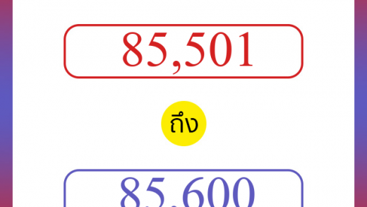 วิธีนับตัวเลขภาษาอังกฤษ 85501 ถึง 85600 เอาไว้คุยกับชาวต่างชาติ