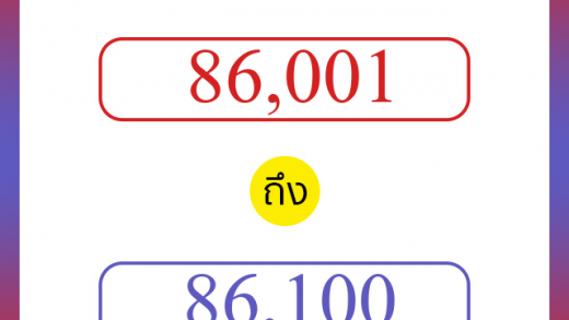 วิธีนับตัวเลขภาษาอังกฤษ 86001 ถึง 86100 เอาไว้คุยกับชาวต่างชาติ