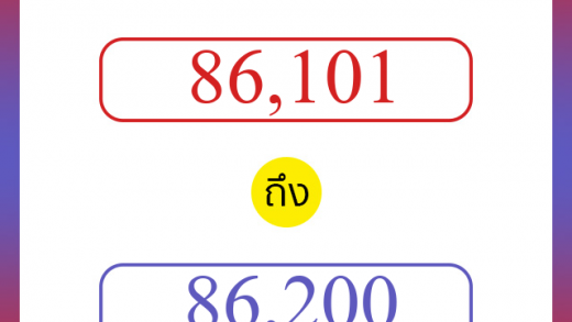 วิธีนับตัวเลขภาษาอังกฤษ 86101 ถึง 86200 เอาไว้คุยกับชาวต่างชาติ