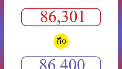 วิธีนับตัวเลขภาษาอังกฤษ 86301 ถึง 86400 เอาไว้คุยกับชาวต่างชาติ