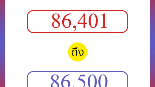 วิธีนับตัวเลขภาษาอังกฤษ 86401 ถึง 86500 เอาไว้คุยกับชาวต่างชาติ