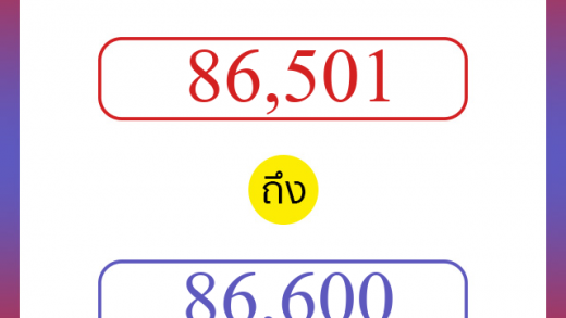 วิธีนับตัวเลขภาษาอังกฤษ 86501 ถึง 86600 เอาไว้คุยกับชาวต่างชาติ