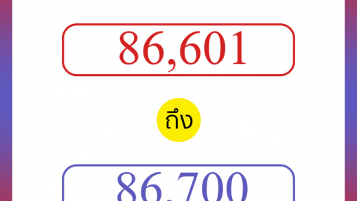 วิธีนับตัวเลขภาษาอังกฤษ 86601 ถึง 86700 เอาไว้คุยกับชาวต่างชาติ