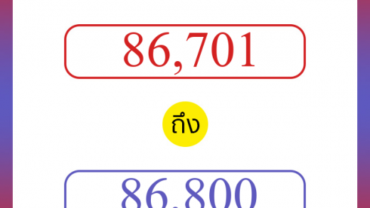 วิธีนับตัวเลขภาษาอังกฤษ 86701 ถึง 86800 เอาไว้คุยกับชาวต่างชาติ