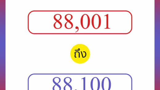 วิธีนับตัวเลขภาษาอังกฤษ 88001 ถึง 88100 เอาไว้คุยกับชาวต่างชาติ