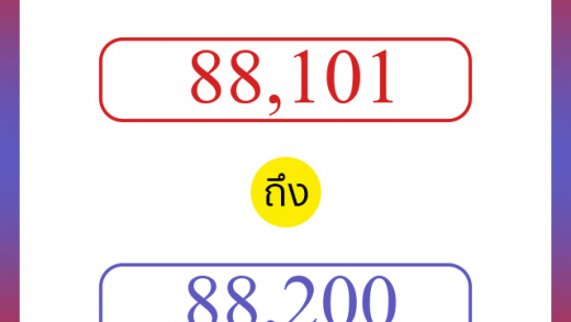 วิธีนับตัวเลขภาษาอังกฤษ 88101 ถึง 88200 เอาไว้คุยกับชาวต่างชาติ