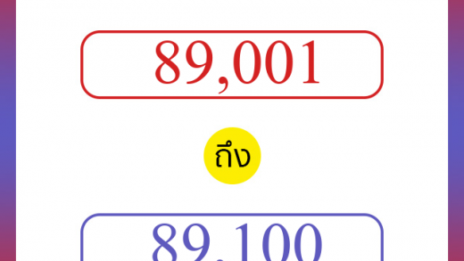 วิธีนับตัวเลขภาษาอังกฤษ 89001 ถึง 89100 เอาไว้คุยกับชาวต่างชาติ