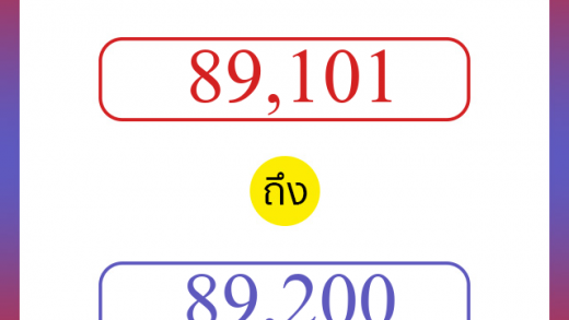 วิธีนับตัวเลขภาษาอังกฤษ 89101 ถึง 89200 เอาไว้คุยกับชาวต่างชาติ