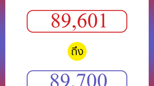 วิธีนับตัวเลขภาษาอังกฤษ 89601 ถึง 89700 เอาไว้คุยกับชาวต่างชาติ