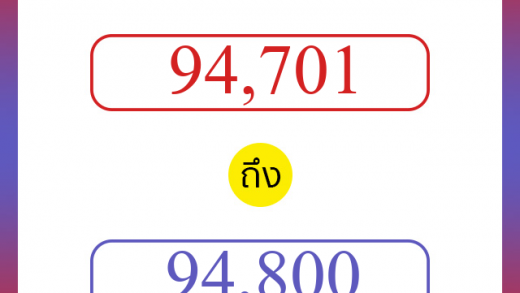 วิธีนับตัวเลขภาษาอังกฤษ 94701 ถึง 94800 เอาไว้คุยกับชาวต่างชาติ