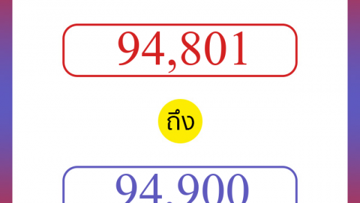 วิธีนับตัวเลขภาษาอังกฤษ 94801 ถึง 94900 เอาไว้คุยกับชาวต่างชาติ