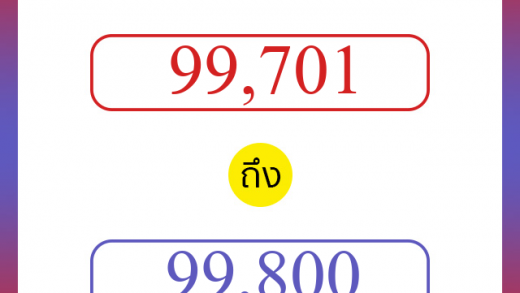 วิธีนับตัวเลขภาษาอังกฤษ 99701 ถึง 99800 เอาไว้คุยกับชาวต่างชาติ