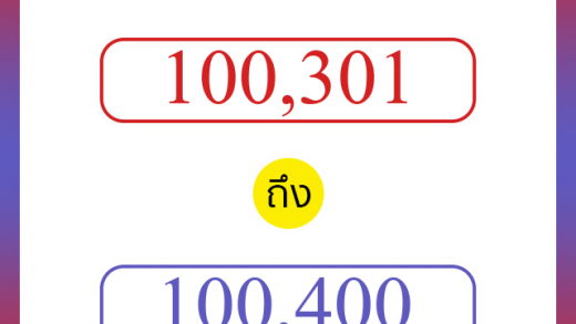วิธีนับตัวเลขภาษาอังกฤษ 100301 ถึง 100400 เอาไว้คุยกับชาวต่างชาติ