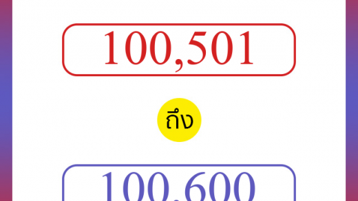 วิธีนับตัวเลขภาษาอังกฤษ 100501 ถึง 100600 เอาไว้คุยกับชาวต่างชาติ