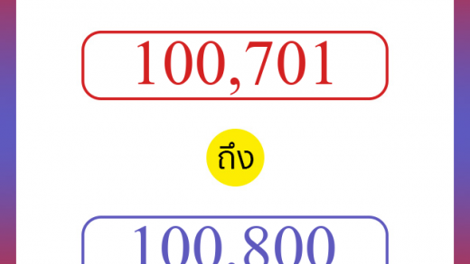 วิธีนับตัวเลขภาษาอังกฤษ 100701 ถึง 100800 เอาไว้คุยกับชาวต่างชาติ