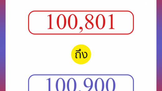วิธีนับตัวเลขภาษาอังกฤษ 100801 ถึง 100900 เอาไว้คุยกับชาวต่างชาติ
