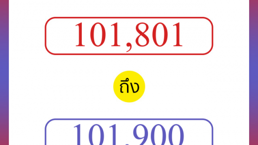 วิธีนับตัวเลขภาษาอังกฤษ 101801 ถึง 101900 เอาไว้คุยกับชาวต่างชาติ