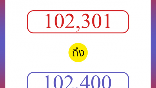 วิธีนับตัวเลขภาษาอังกฤษ 102301 ถึง 102400 เอาไว้คุยกับชาวต่างชาติ