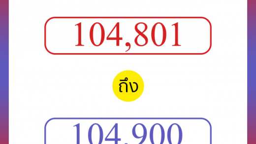 วิธีนับตัวเลขภาษาอังกฤษ 104801 ถึง 104900 เอาไว้คุยกับชาวต่างชาติ