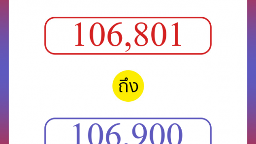 วิธีนับตัวเลขภาษาอังกฤษ 106801 ถึง 106900 เอาไว้คุยกับชาวต่างชาติ