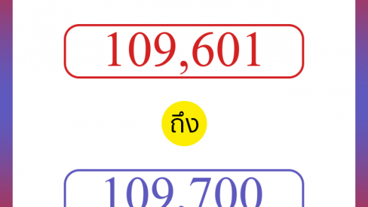 วิธีนับตัวเลขภาษาอังกฤษ 109601 ถึง 109700 เอาไว้คุยกับชาวต่างชาติ