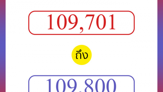 วิธีนับตัวเลขภาษาอังกฤษ 109701 ถึง 109800 เอาไว้คุยกับชาวต่างชาติ