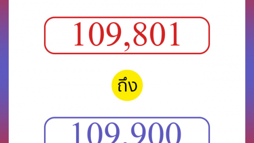 วิธีนับตัวเลขภาษาอังกฤษ 109801 ถึง 109900 เอาไว้คุยกับชาวต่างชาติ