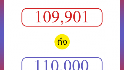 วิธีนับตัวเลขภาษาอังกฤษ 109901 ถึง 110000 เอาไว้คุยกับชาวต่างชาติ