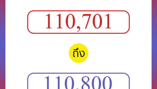 วิธีนับตัวเลขภาษาอังกฤษ 110701 ถึง 110800 เอาไว้คุยกับชาวต่างชาติ