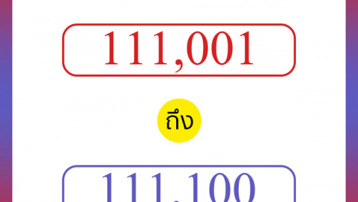 วิธีนับตัวเลขภาษาอังกฤษ 111001 ถึง 111100 เอาไว้คุยกับชาวต่างชาติ