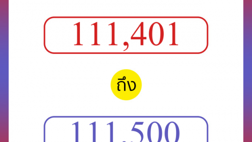 วิธีนับตัวเลขภาษาอังกฤษ 111401 ถึง 111500 เอาไว้คุยกับชาวต่างชาติ