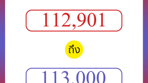 วิธีนับตัวเลขภาษาอังกฤษ 112901 ถึง 113000 เอาไว้คุยกับชาวต่างชาติ