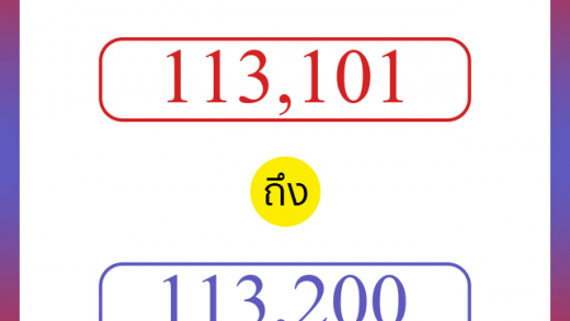 วิธีนับตัวเลขภาษาอังกฤษ 113101 ถึง 113200 เอาไว้คุยกับชาวต่างชาติ