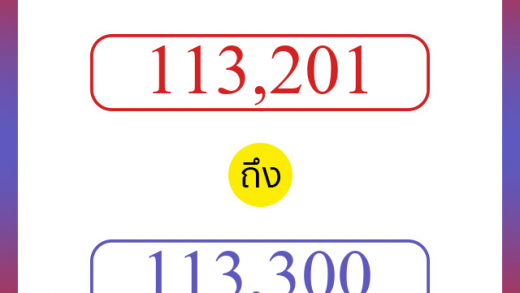 วิธีนับตัวเลขภาษาอังกฤษ 113201 ถึง 113300 เอาไว้คุยกับชาวต่างชาติ