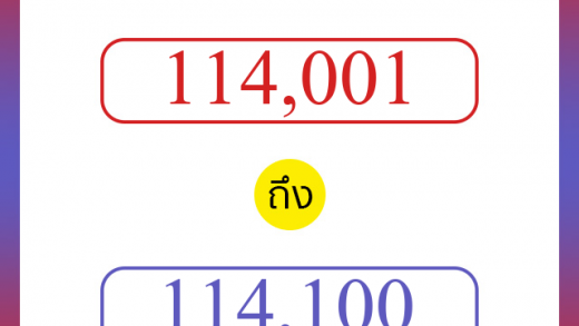 วิธีนับตัวเลขภาษาอังกฤษ 114001 ถึง 114100 เอาไว้คุยกับชาวต่างชาติ