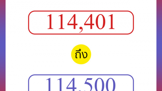 วิธีนับตัวเลขภาษาอังกฤษ 114401 ถึง 114500 เอาไว้คุยกับชาวต่างชาติ
